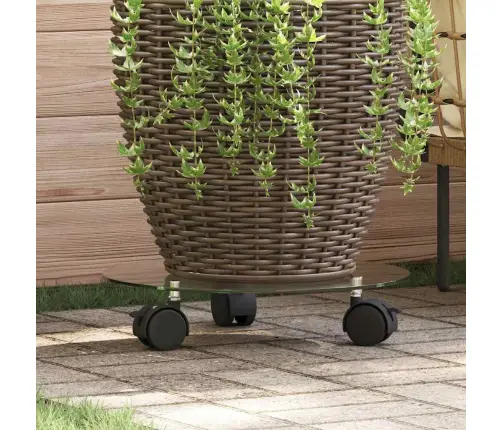 Ratastega Taimealused 2 Tk, Karastatud Klaas, Ümmargune