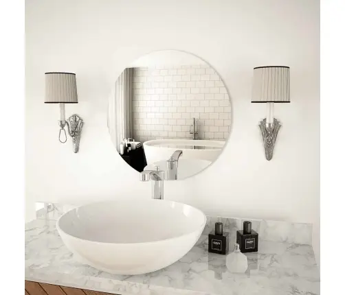 Sienas Spogulis, 50 Cm, Apaļš, Stikls Vidaxl