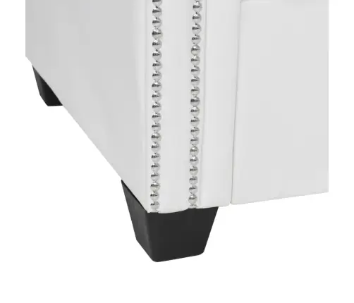 Stūra Dīvāns Chesterfield, Balta Mākslīga Zamšāda Vidaxl