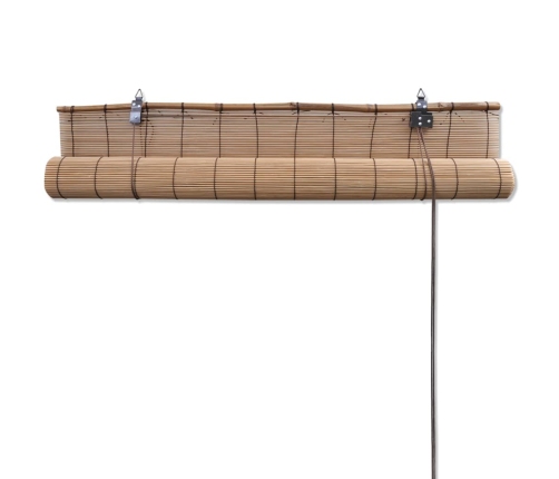 Ruļļu Žalūzija, 100X220 Cm, Brūns Bambuss Vidaxl
