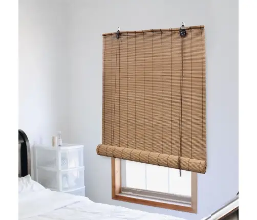 Ruļļu Žalūzija, 100X220 Cm, Brūns Bambuss Vidaxl