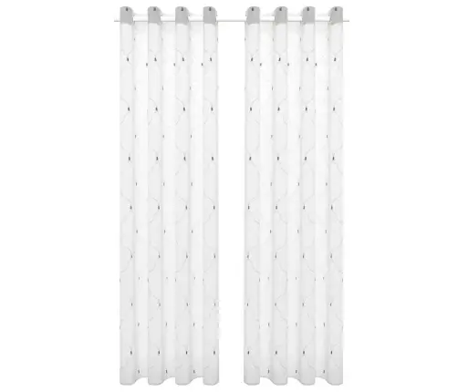 Užuolaidos 2 Pcs Balta 140 X 245 Cm Poliesteris