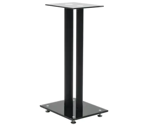 Kõlarialused 2 Tk, Karastatud Klaasist, 2 Sambaga Disain, Must