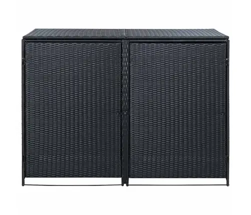 Konteinerių Stoginė, Dvivietė, Poliratanas, Juoda, 148X80X111Cm