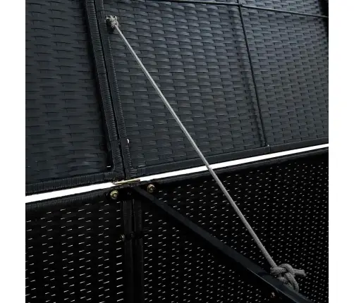 Konteinerių Stoginė, Dvivietė, Poliratanas, Juoda, 148X80X111Cm