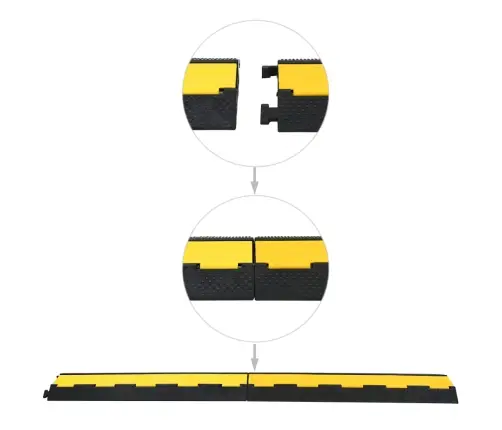 Kaablikaitse 2 Kanaliga, Kummist, 101,5 Cm