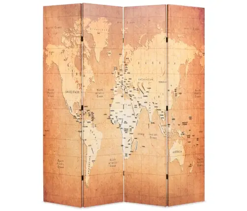 Istabas Aizslietnis, 160X170 Cm, Saliekams, Pasaules Karte Vidaxl