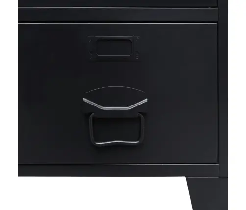 Drēbju Skapis, Metāls, 67X35X107 Cm, Industriāls Stils, Melns Vidaxl