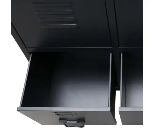 Drēbju Skapis, Metāls, 67X35X107 Cm, Industriāls Stils, Melns Vidaxl