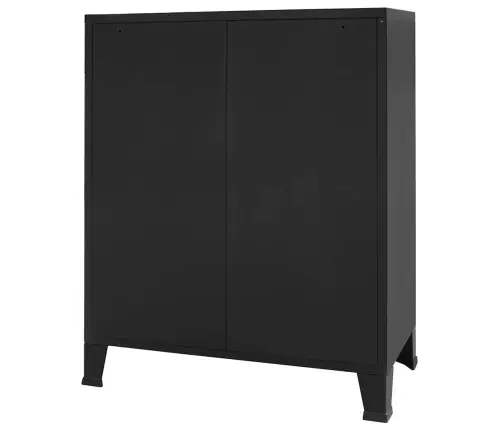 Kummut, Metallist, Industriaalstiil, 78 X 40 X 93 cm Must