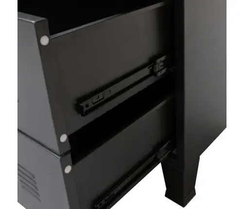 Kummut, Metallist, Industriaalstiil, 78 X 40 X 93 cm Must