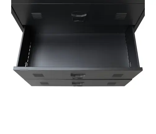 Kummut, Metallist, Industriaalstiil, 78 X 40 X 93 cm Must