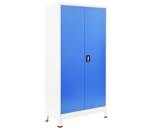 Biroja Skapis Ar 2 Durvīm, 90X40X180 Cm, Metāls, Pelēks Ar Zilu Vidaxl