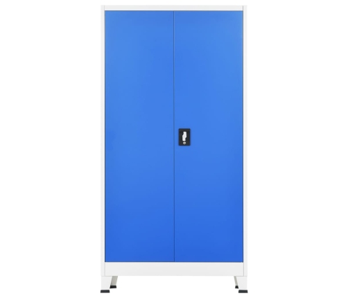 Biroja Skapis Ar 2 Durvīm, 90X40X180 Cm, Metāls, Pelēks Ar Zilu Vidaxl