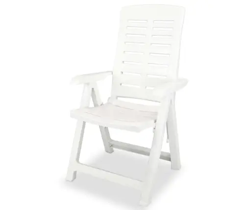 Atgāžami Dārza Krēsli, 2 Gab., Balta Plastmasa Vidaxl