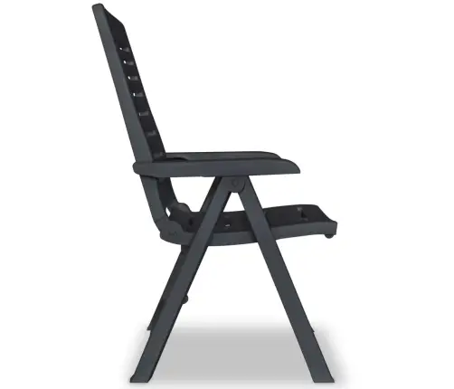 Atgāžami Dārza Krēsli, 2 Gab., Pelēka Plastmasa Vidaxl Atgāžami Dārza Krēsli, 2 Gab., Pelēka Plastmasa Vidaxl