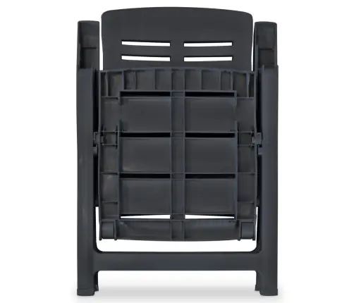 Atgāžami Dārza Krēsli, 2 Gab., Pelēka Plastmasa Vidaxl Atgāžami Dārza Krēsli, 2 Gab., Pelēka Plastmasa Vidaxl