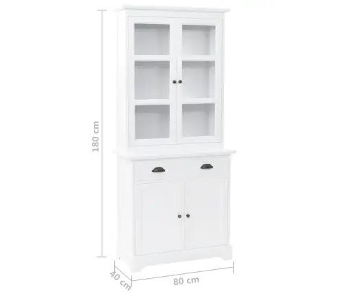 Bufete Ar 4 Durvīm, Mdf Un Priedes Koks, 80X40X180 Cm Vidaxl