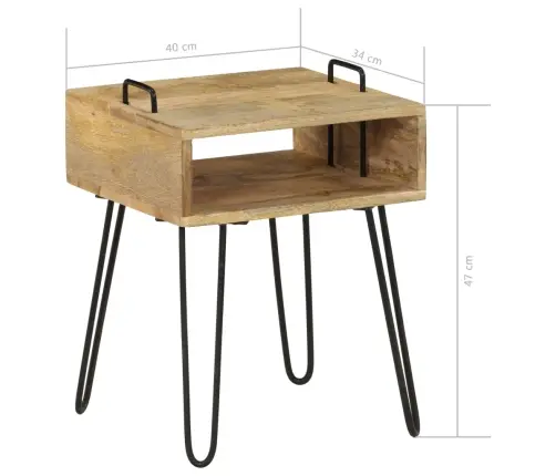 Naktinis Staliukas, Mango Medienos Masyvas, 40X34X47Cm