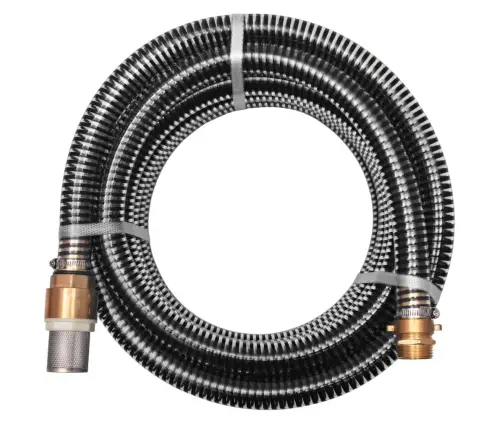 Siurbimo Žarna Su Žalvarinėmis Jungtimis, 15 M 25 Mm, Juoda