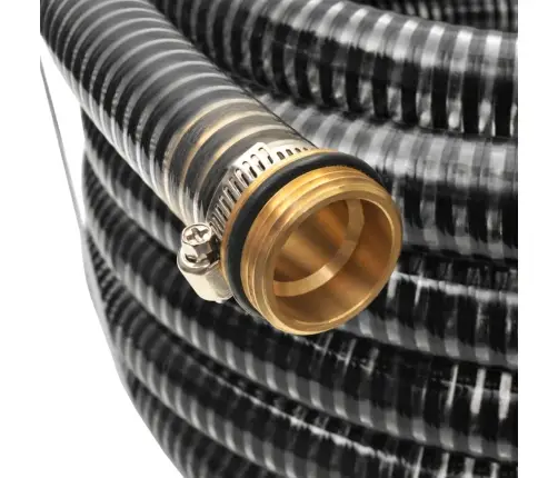 Siurbimo Žarna Su Žalvarinėmis Jungtimis, 15 M 25 Mm, Juoda