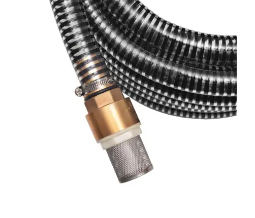 Siurbimo Žarna Su Žalvarinėmis Jungtimis, 15 M 25 Mm, Juoda