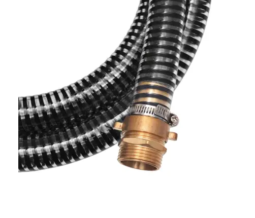 Siurbimo Žarna Su Žalvarinėmis Jungtimis, 15 M 25 Mm, Juoda