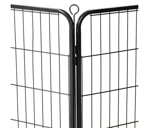 Šunų Aptvaras, 12 Dalių, Plienas, 80X60cm Juodas