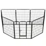 Nožogojums Suņiem, 8 Paneļi, 80X100 Cm, Tērauds, Melns Vidaxl