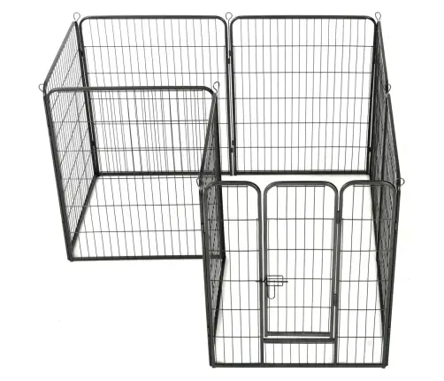 Nožogojums Suņiem, 8 Paneļi, 80X100 Cm, Tērauds, Melns Vidaxl