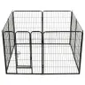 Nožogojums Suņiem, 8 Paneļi, 80X100 Cm, Tērauds, Melns Vidaxl
