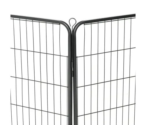 Nožogojums Suņiem, 8 Paneļi, 80X100 Cm, Tērauds, Melns Vidaxl