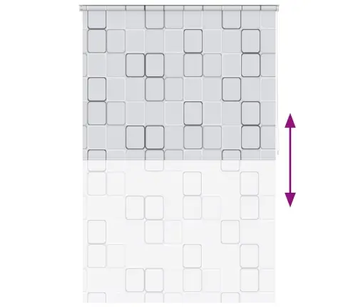 Rullo Žalūzija Dušai, 140X240 Cm, Ar Kvadrātiem Vidaxl