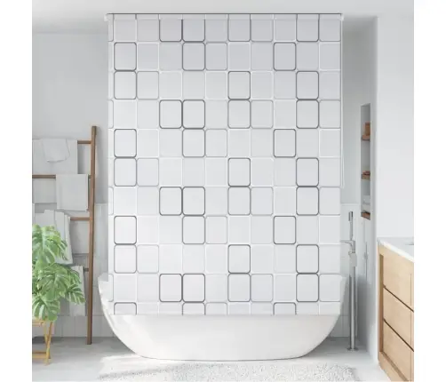 Rullo Žalūzija Dušai, 140X240 Cm, Ar Kvadrātiem Vidaxl