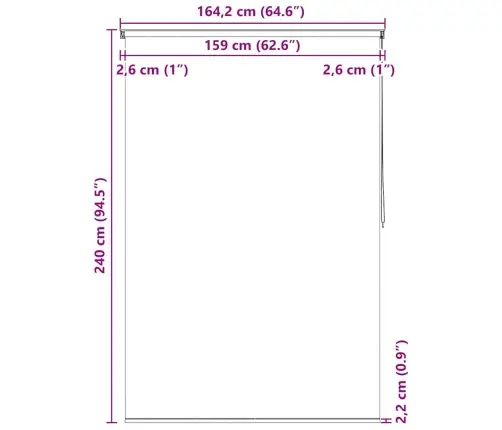 Rullo Žalūzija Dušai, 160X240 Cm, Ar Kvadrātiem Vidaxl