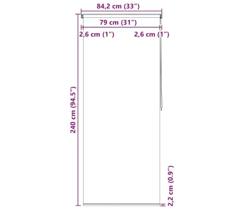 Rullo Žalūzija Dušai, 80X240 Cm, Apļu Dizains Vidaxl