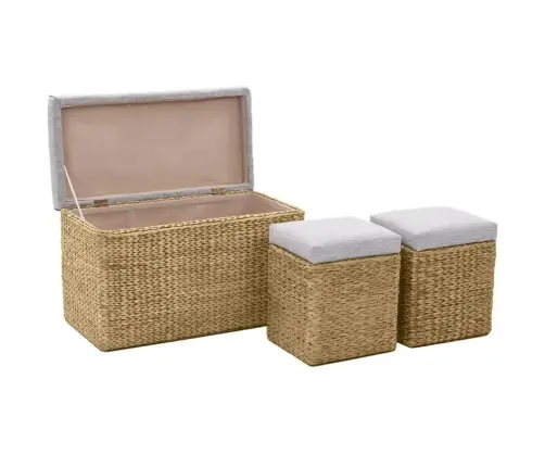 Suoliukas Su 2 Otomanėmis, Jūros Žolių, Pilkas