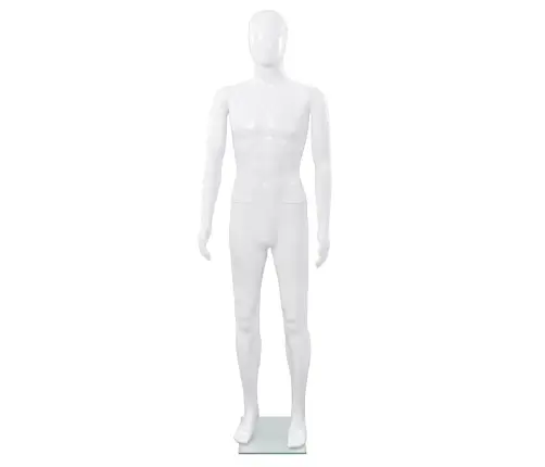 Vyriškas Manekenas, Stiklo Pagr., Blizgus Baltas, 185Cm