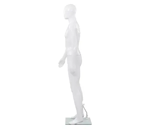 Vyriškas Manekenas, Stiklo Pagr., Blizgus Baltas, 185Cm