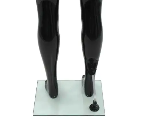 Vīriešu Manekens, Pilna Auguma, Stikla Pamatne, 185 Cm, Melns  Vidaxl