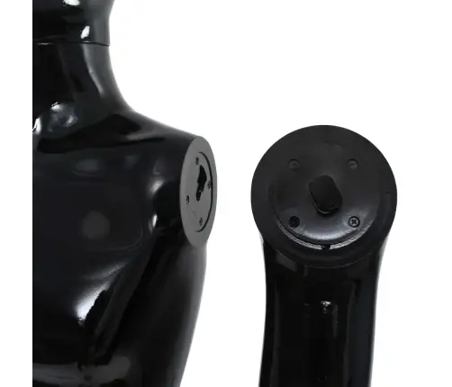 Vīriešu Manekens, Pilna Auguma, Stikla Pamatne, 185 Cm, Melns  Vidaxl