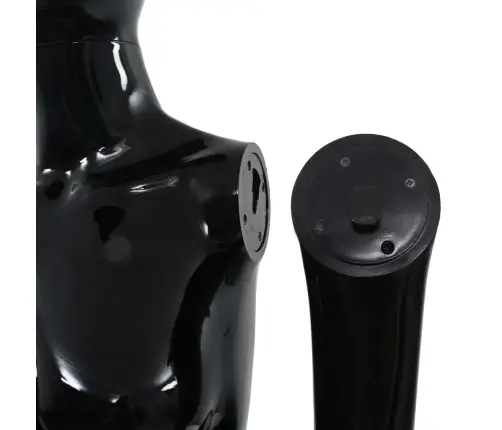 Sieviešu Manekens, Pilna Auguma, Stikla Pamatne, 175 Cm, Melns  Vidaxl