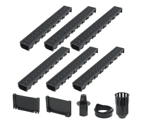 Drenažo Latakai, 6Vnt., Plastikas, 6M