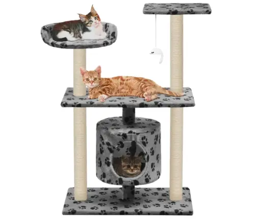 Draskyklė Katėms Su Stovu Iš Sizalio, 95cm Pilkos Sp. Pėdut.