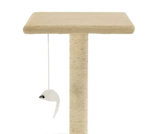 Kaķu Māja Ar Sizala Stabiem Nagu Asināšanai, 95 Cm, Bēša Vidaxl