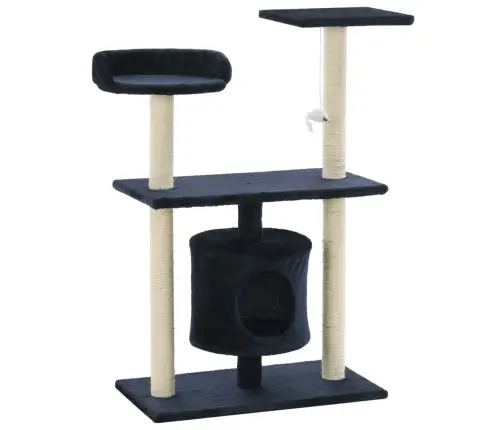 Kaķu Māja Ar Sizala Stabiem Nagu Asināšanai, 95 Cm, Tumši Zila Vidaxl