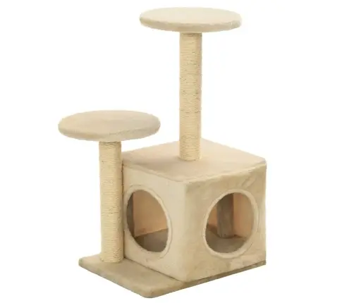 Sisalköitega Kraapimispuuga Kassimaja 60 Cm Beež