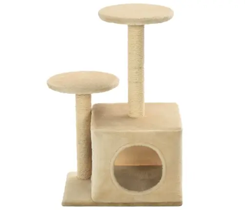 Sisalköitega Kraapimispuuga Kassimaja 60 Cm Beež