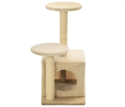 Sisalköitega Kraapimispuuga Kassimaja 60 Cm Beež