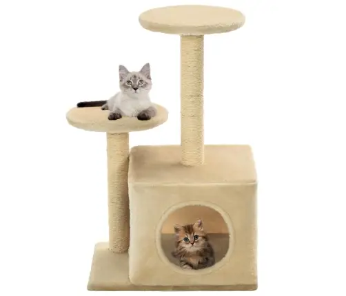 Sisalköitega Kraapimispuuga Kassimaja 60 Cm Beež